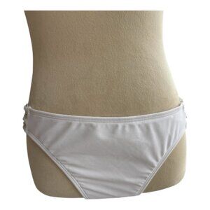 NEW White Swim Bottoms - Size L - Tie-Side - Ring Detail (2637-1)